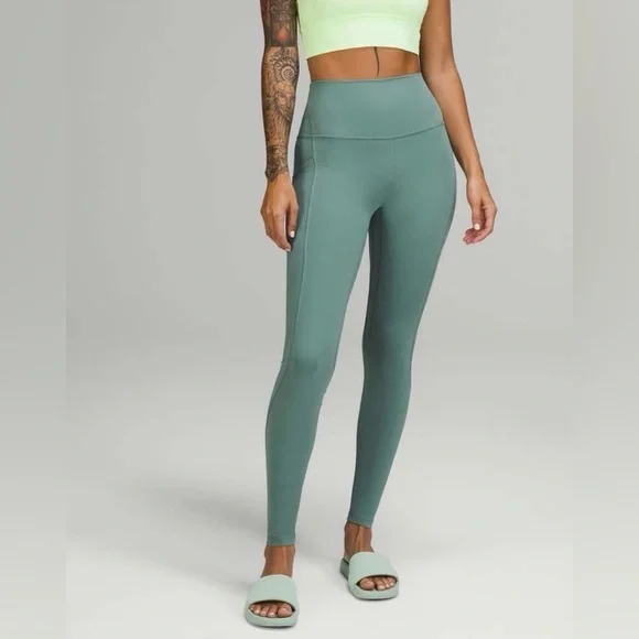 NWOT Lululemon Align High-Rise Pant with Pockets 28" Tidewater Teal - Picture 3 of 6